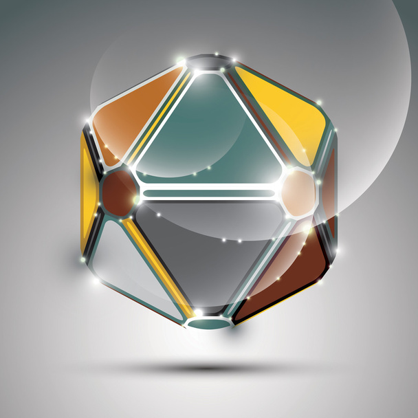 metal festive sphere with sparkles - Вектор, зображення