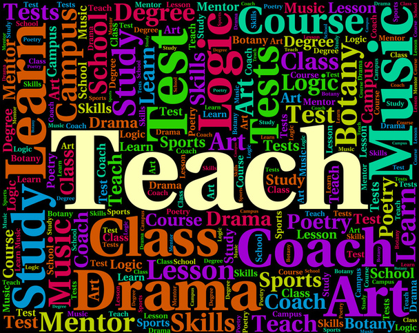 Teach Word bedeutet Lektionen erteilen und Coaching - Foto, Bild