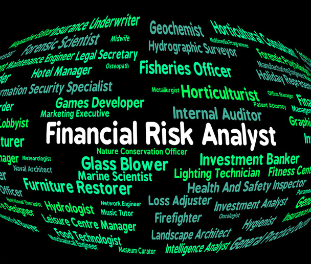 Financiële risico's analist toont risico's onveilige en Analytics - Foto, afbeelding