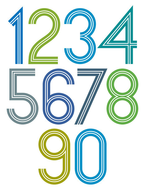 rounded big bright numbers - Vector, Image