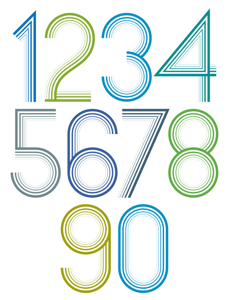 Poster rounded large colorful numbers - Vector, Imagen
