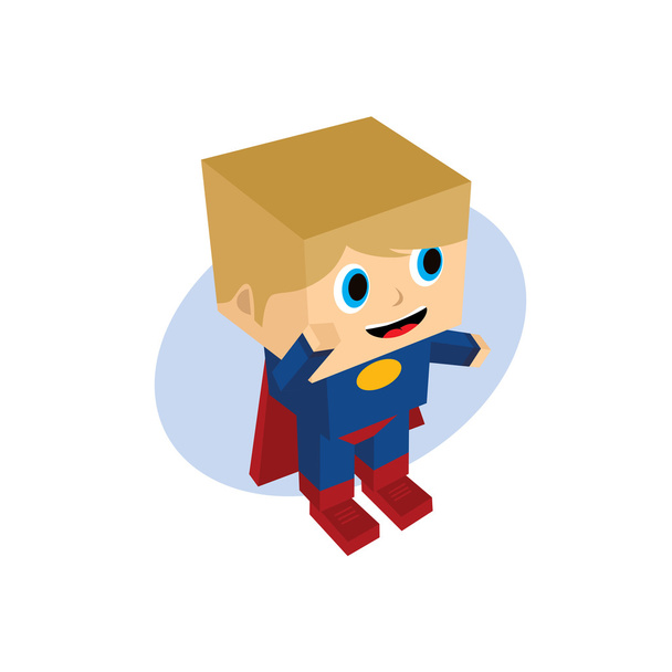 pequeño héroe bloque de dibujos animados
 - Vector, imagen