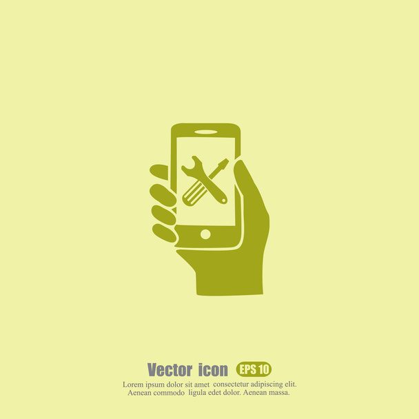 Phone settings icon - Vector, Image