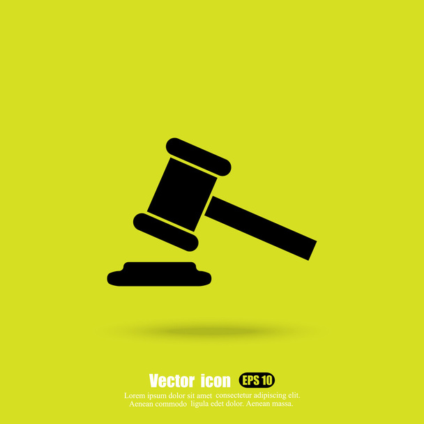 Zákon soudce kladívkem ikona - Vektor, obrázek
