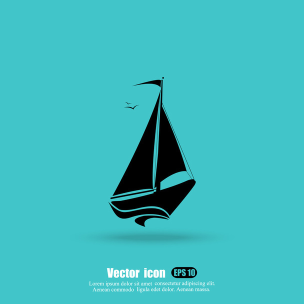Zeil boot pictogram - Vector, afbeelding