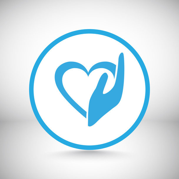 Heart and hand icon - Vector, Image