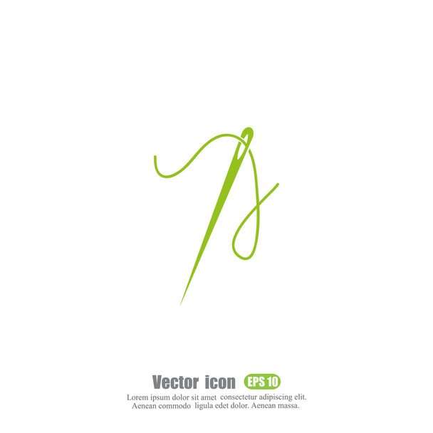 Icono de aguja e hilo
 - Vector, imagen