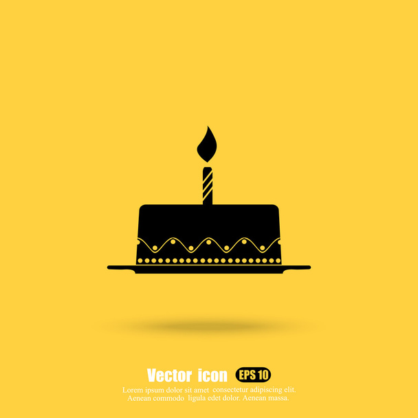 urodzinowy tort ikona - Wektor, obraz