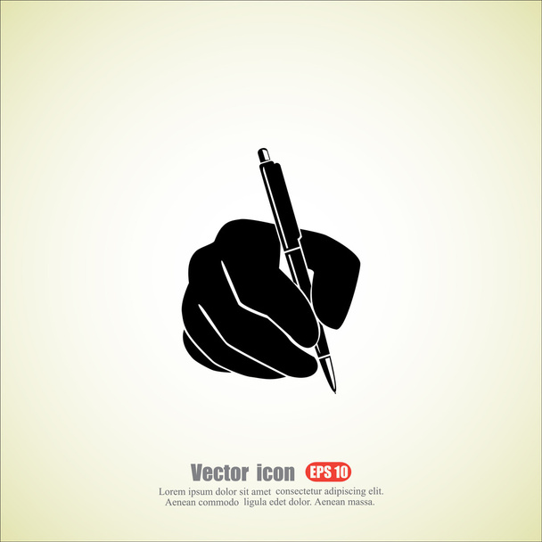 Ruční psaní s ikonou pera - Vektor, obrázek