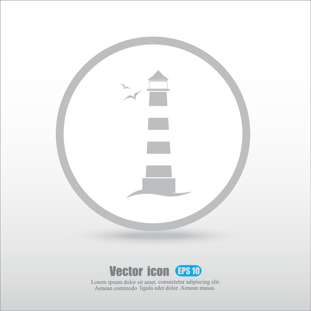 Икона морского маяка
 - Вектор,изображение