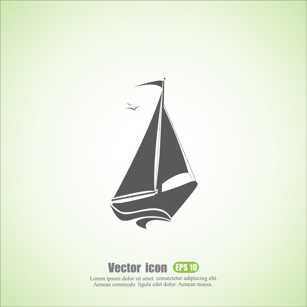 Ikona člunu plachtu - Vektor, obrázek