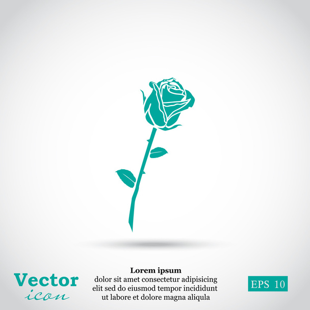 roos bloem pictogram - Vector, afbeelding