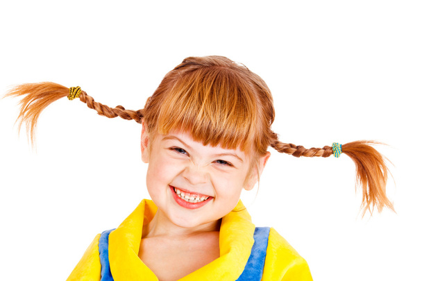 Girl with funny braids - Фото, изображение
