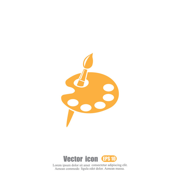 borstel en palet pictogram - Vector, afbeelding