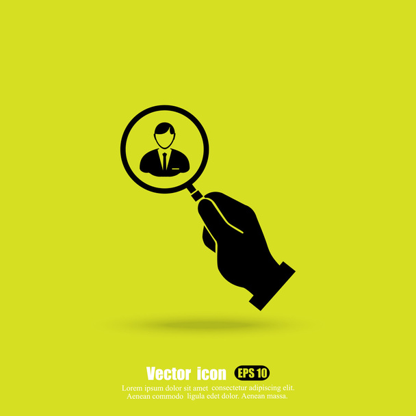 man in magnifying glass icon - Vector, Image