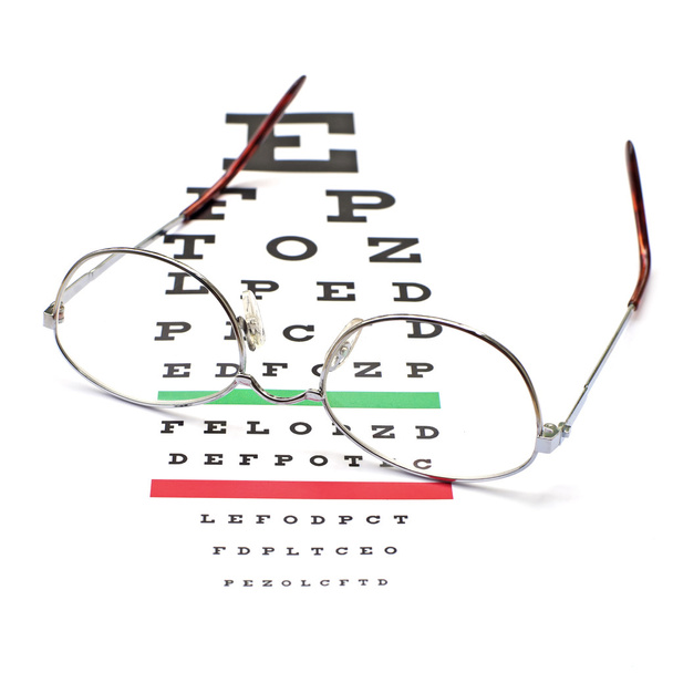 brýle na snellen oko pohled graf test - Fotografie, Obrázek