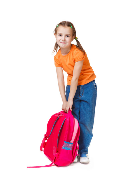 Girl with backpack - Фото, изображение