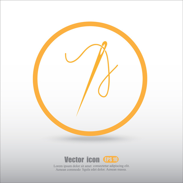 Needle and thread icon - Vector, Image