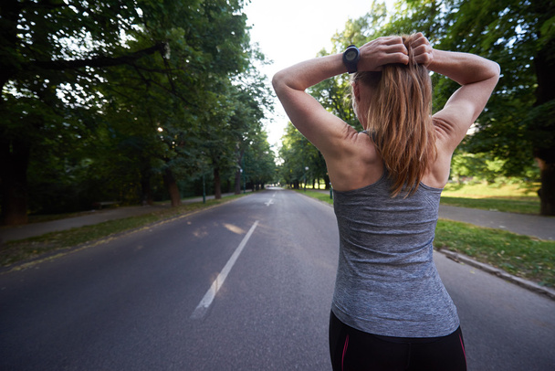 woman  jogging at morning - Foto, afbeelding