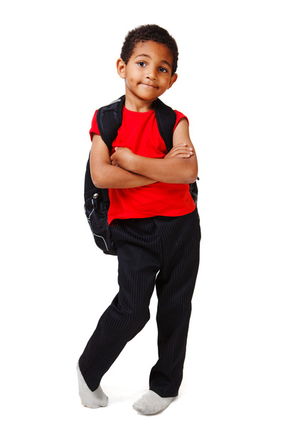 Boy with backpack - Фото, изображение