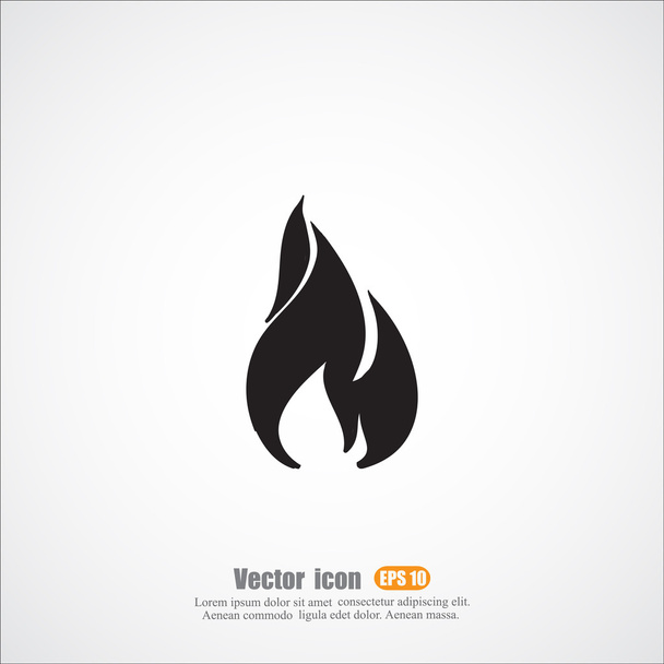 Brandende vuur pictogram - Vector, afbeelding