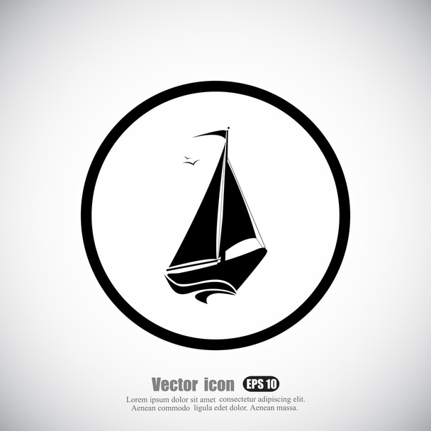 Ikona člunu plachtu - Vektor, obrázek
