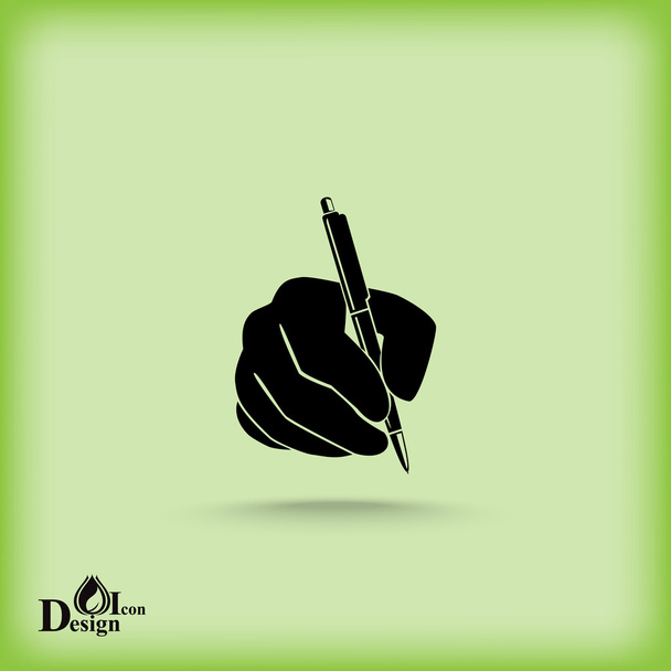 hand writing with pen icon - Vector, Image