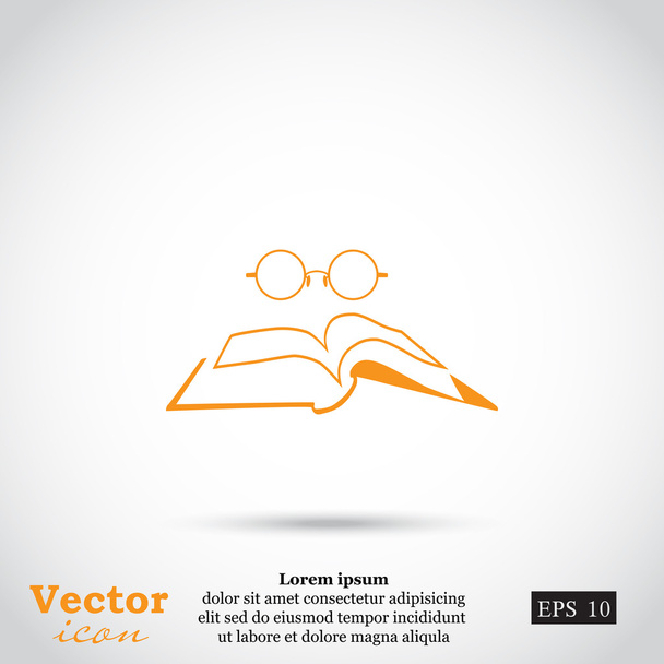 книга с иконой очков
 - Вектор,изображение