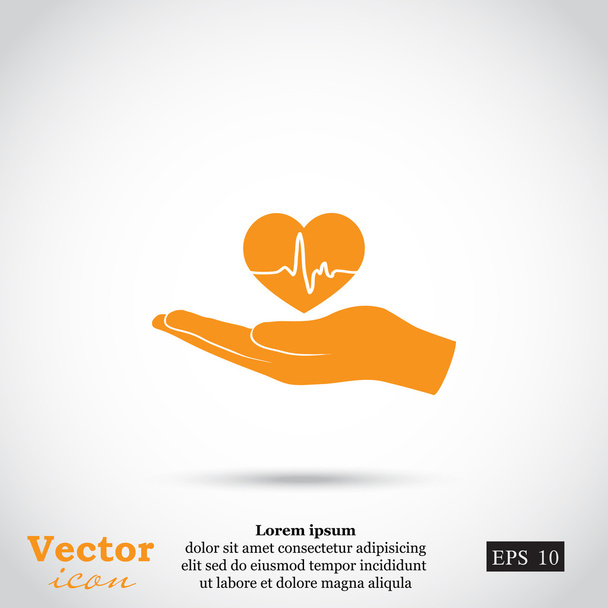 kézfogás szív ikon - Vektor, kép