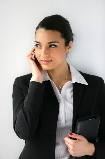 Businesswoman clutching diary - Foto, afbeelding