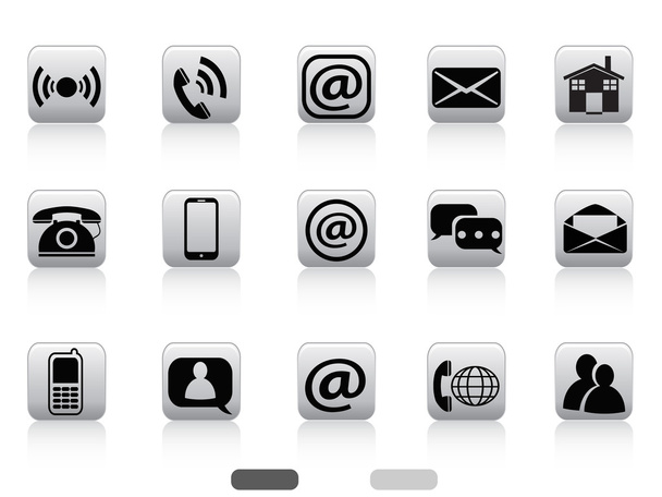 Contact buttons icons set - Vettoriali, immagini