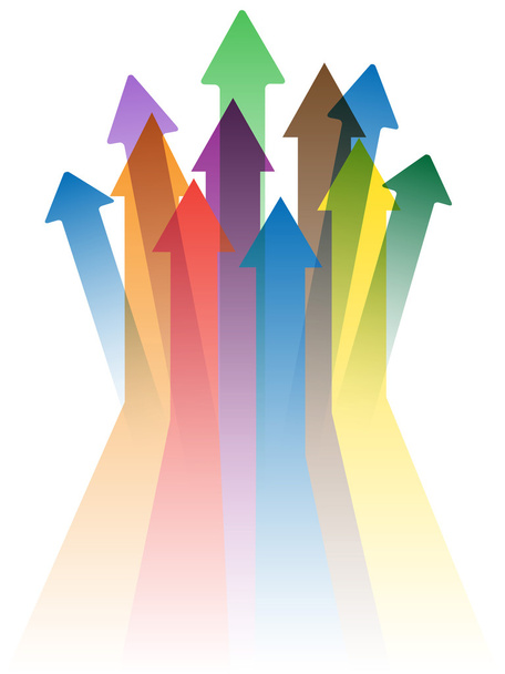 Flechas coloridas al éxito
 - Vector, Imagen