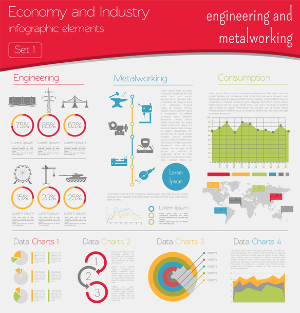 Economy and industry. Engineering and metalworking. Industrial i - ベクター画像