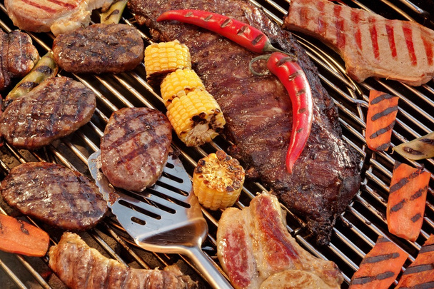 Inne mięso z grilla z warzyw na gorąco Bbq Grill - Zdjęcie, obraz
