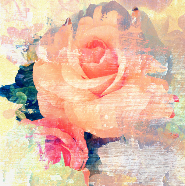 Güzel gül, sanat boya resimde arka plan için çiçek - Fotoğraf, Görsel
