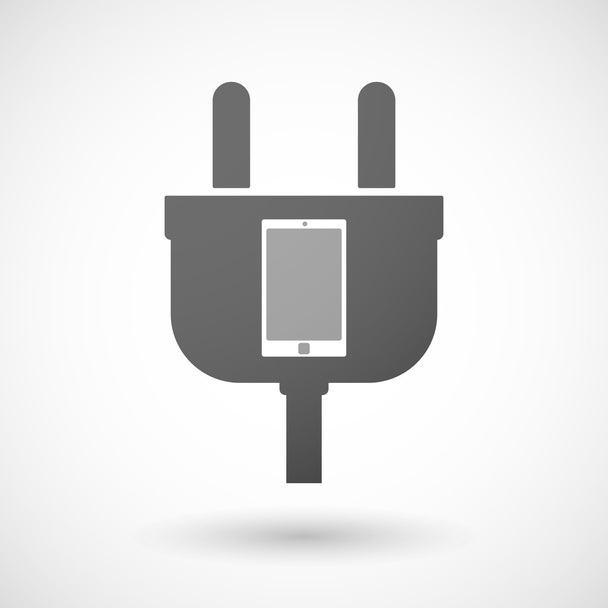 Icono de enchufe aislado con un teléfono inteligente
 - Vector, Imagen
