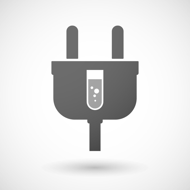 Isolated plug icon with a chemical test tube - Vector, Image