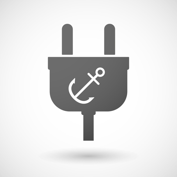Isolated plug icon with an anchor - Vector, Image