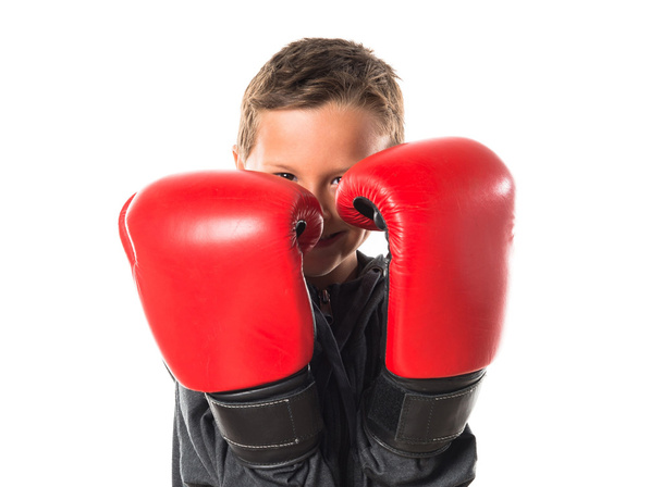 Kid with boxing gloves - Foto, Bild