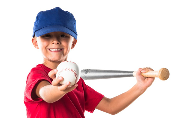Blonde kid playing baseball - Valokuva, kuva