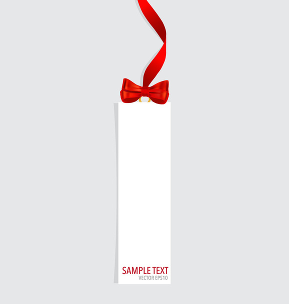 Card with red bow - Vector, imagen