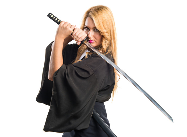 Femme habillée comme un samouraï
 - Photo, image