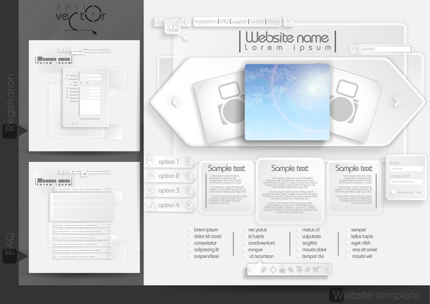 Strona internetowa projektu szablon elementów menu - Wektor, obraz