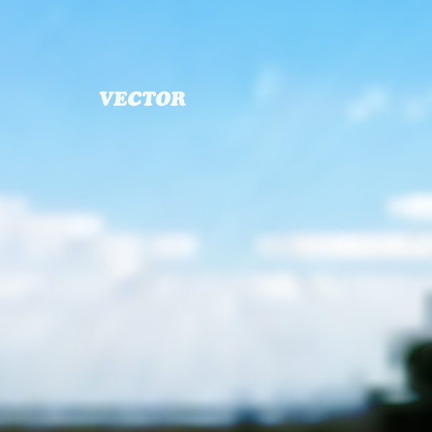 雲と青い空の下の草原 - ベクター画像