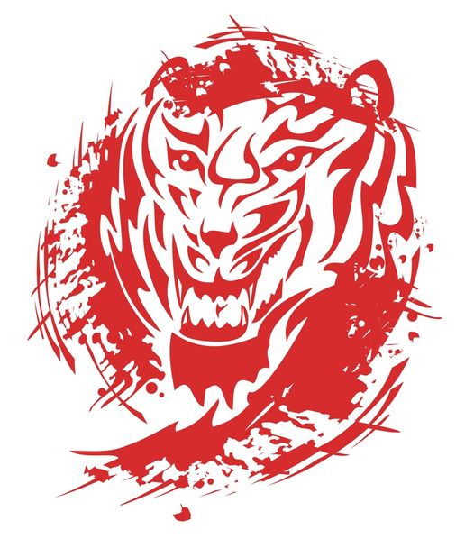 Rugissement flamboyant du tigre
 - Vecteur, image