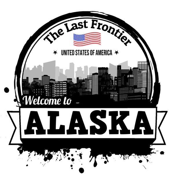 Alaska işareti veya damga - Vektör, Görsel