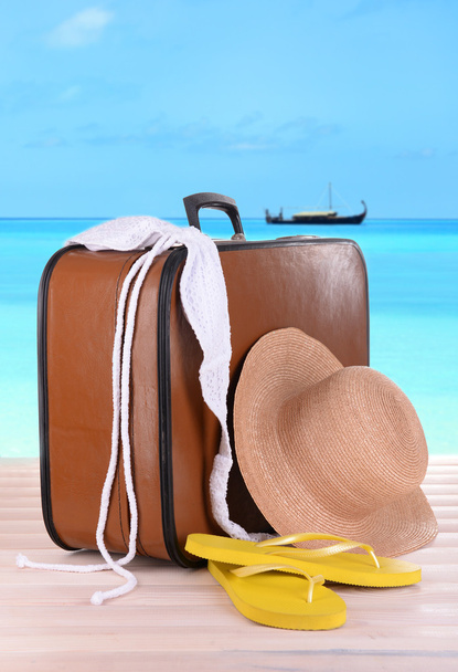 accessories for travelling on beach - 写真・画像