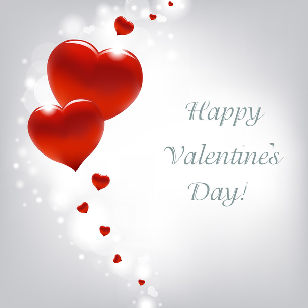 Valentines Day Card With Hearts - Vector, imagen