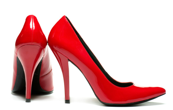 sexy rote Schuhe isoliert auf weißem Hintergrund. - Foto, Bild