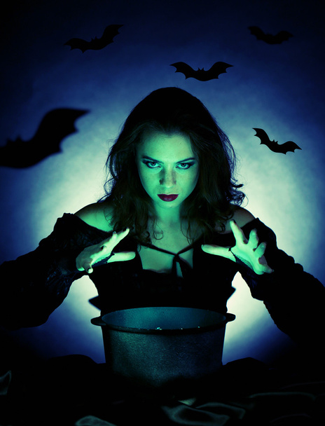 Witch on dark background   - Zdjęcie, obraz
